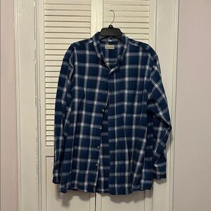 Men's Blue Plaid Casual Button Down Shirt